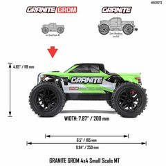 1/18 GRANITE GROM MEGA 380 Brushed 4X4 Monster Truck RTR with Battery & Charger