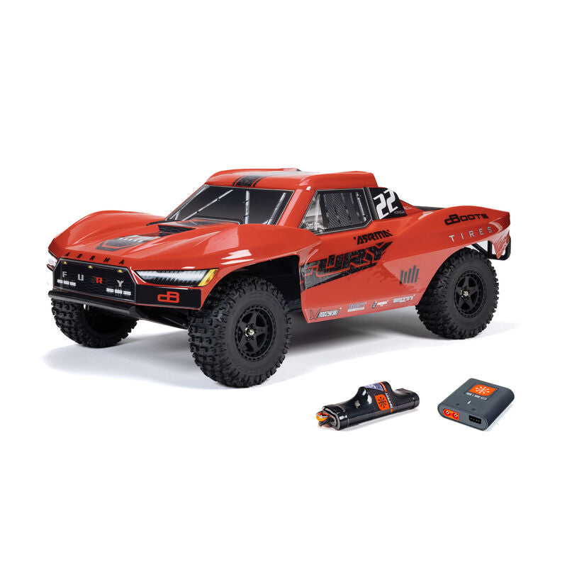 1/10 FURY MEGA 550 2WD Short Course Truck RTR with Battery & Charger, Red by