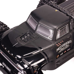 1/8 NOTORIOUS 6S V6 4X4 BLX Brushless Stunt Truck RTR, Black by ARRMA