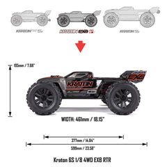 1/8 KRATON 6S BLX 4X4 EXtreme Bash Speed Monster Truck RTR, Black by ARRMA