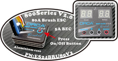 800 Series 80A V2 Brushed ESC With LED Program Card by ORCA