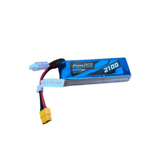 Gens Ace 2100mah 2S 6.6v 30C LiFe with XT60 14Awg and JR 20awg 19x35x106mm 170g