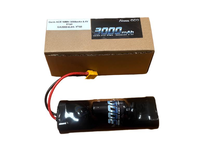 Gens Ace 8.4V NiMh 3000mAh Hump pack With Quality 14Awg Silicone Wire & XT60