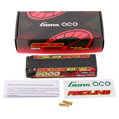 Gens ace Redline 2.0 5000mAh 2S 7.4V 140C HardCase 56# Lipo Battery with 5.0mm