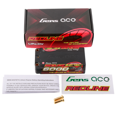 Gens Ace Redline 2.0 6000mAh 2S 7.6V 140C HardCase HV Shorty Lipo Battery 220g