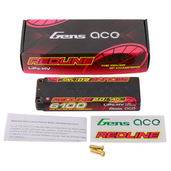 Gens ace Redline 2.0 6100mAh 2S 7.6V 140C HardCase HV Lipo Battery 226g