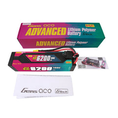 Gens ace Advanced 6200mAh 4S 100C 15.2V HV Lipo Battery Pack with XT60 Plug