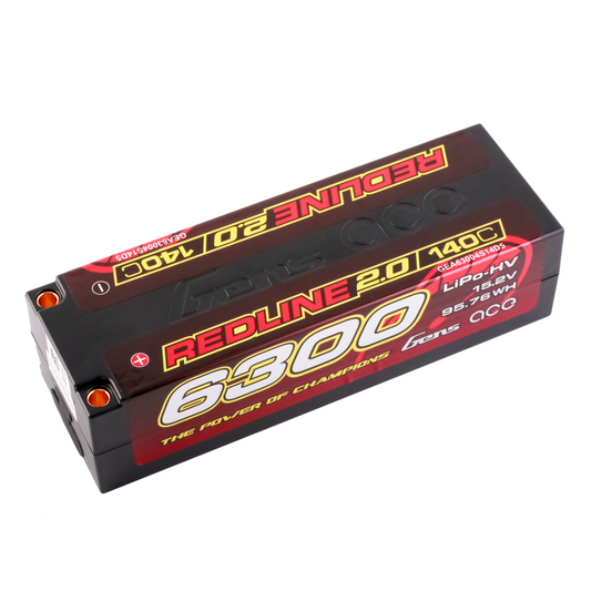 Gens ace Redline 2.0 6300mAh 4S 15.2V 140C HardCase 59# HV Lipo Battery with