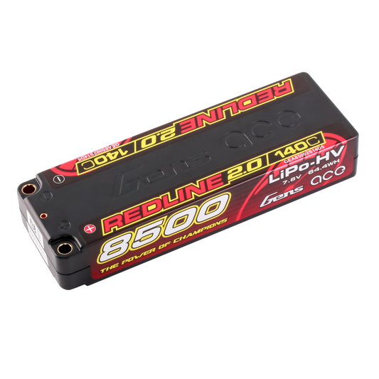 Gens Ace Redline 2.0 8500mAh 2S 7.6V 140C HardCase 58# HV Lipo Battery with