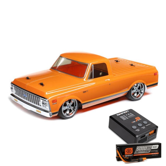 1972 Chevy C10 Pickup, 1/10 4WD V100 RTR, Orange by LOSI with Spektrum 5000mAh