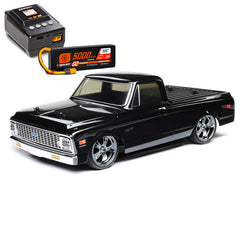 1972 Chevy C10 Pickup, 1/10 4WD V100 RTR, Black plus 5000mAh 2S 7.4V Smart G2