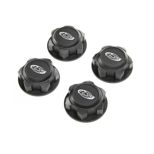 Wheel Nut, Captured, Black (4): DBXL-E 2.0 by LOSI