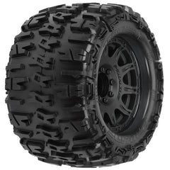 1/8 Trencher X F/R 3.8" MT Tires Mounted 17mm Black Raid (2) by Proline