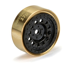 1/24 Rock Shooter Brass F/R 1.0" 7mm Hex Crawler Wheels (2) Black SCX24