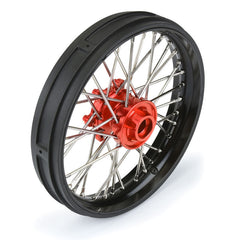 1/4 Pro-Spec Aluminum V2 Bead Front Wheel, Assembled, Black/Red: Promoto-MX