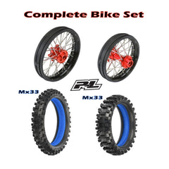 1/4 Pro-Spec Aluminum V2 Bead Complete Bike F/R Wheel/MX33 Tire Combo Set