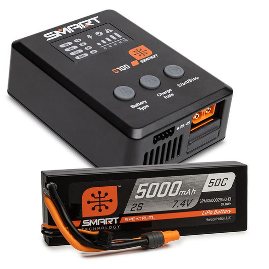 Smart Powerstage Surface Bundle: 5000mAh 2S 50C LiPo Battery (IC3) / 100W S100