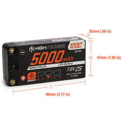 5000mAh 2S 7.6V Smart Pro Race HV LiPo 120C: 5mm by Spektrum