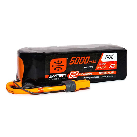 5000mAh 6S 22.2V Smart G2 LiPo 50C; IC5 by Spektrum