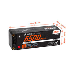 6500mAh 4S 15.2V Smart Pro Race HV LiPo 120C: 5mm by Spektrum