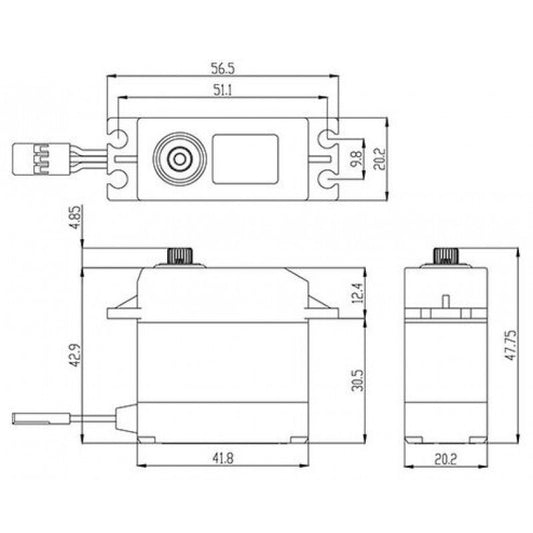 Savox Standard size HV Waterproof 25kg/0.15 @ 7.4v Digital Servo with Soft