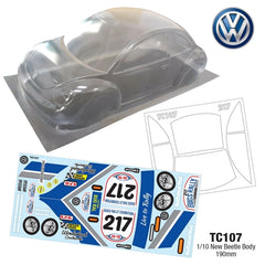 1/10 New Beetle Body, 190mm Rally Decal by Team C