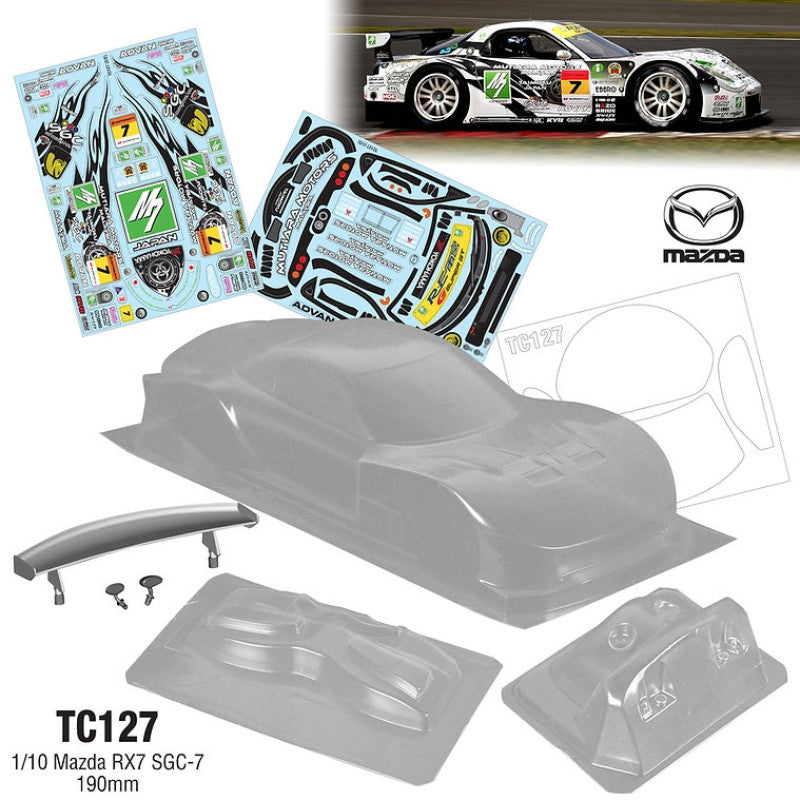 1/10 Mazda RX7 SGC-7 190mm WB 258mm With Rear Wing, Light Buckets and Mirrors M7