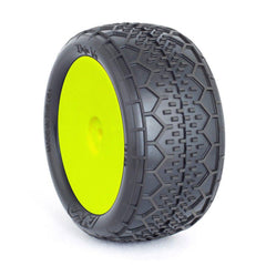 1:10 BUGGY EVO DEJA VU REAR (ULTRA SOFT) EVO WHEEL PRE-MOUNTED YELLOW by AKA