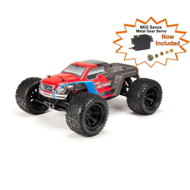 Granite Voltage 2WD Mega 1/10 MT RTR Red/Black Includes Metal Gear Savox Servo