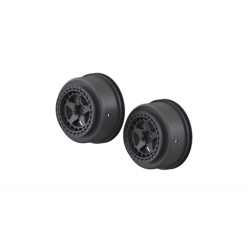 AR510096 SC 2.2/3.0 Wheel 14mm Hex Black (2) suit Senton Mega & 3S BLX by ARRMA