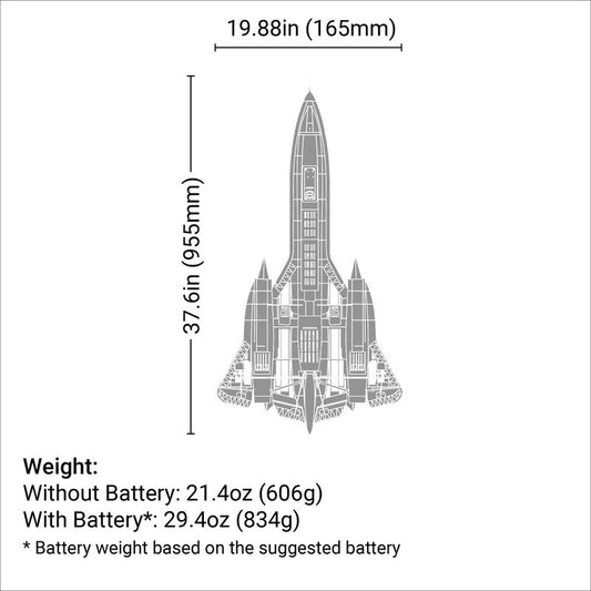 SR-71 Blackbird Twin 40mm EDF BNF Basic with AS3X and SAFE Select by Eflite