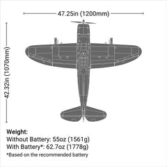 P-47 Razorback 1.2m BNF Basic by Eflite