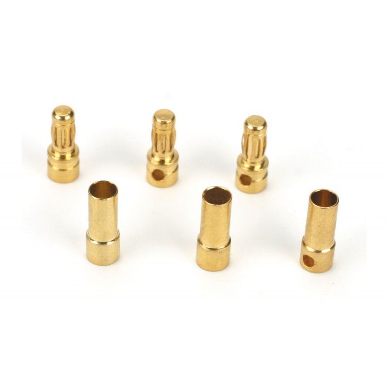 Gold Bullet Connector Set,3.5mm (3)