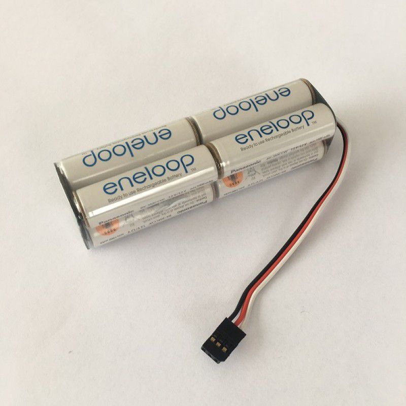 9.6V 2000mAh Eneloop Tx Square Pack W/Servo plug, suit Futaba. Clear Shrink.