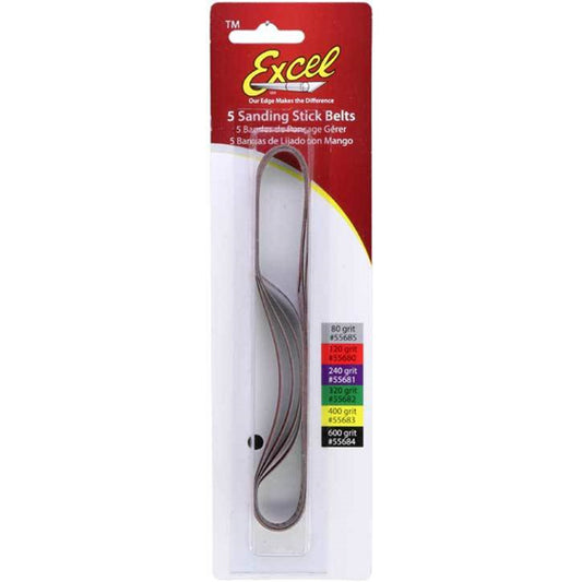 Excel Spare Belts #600 Grit pack 5