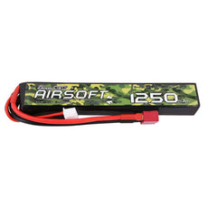 Gens Ace 1250mAh 25C 3S 11.1V Airsoft Gun Lipo Battery, 124x21x19mm, 91g,