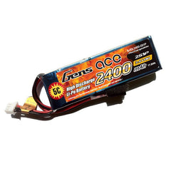 Gens Ace RX Battery 2400mAh, 2S, 7.4v 88x29x17mm 94g Universal Servo Plug 3P