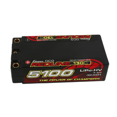 Gens Ace Redline HV 5100mAh 7.6v 130C Shorty Lipo Battery 5mm Bullet 208g