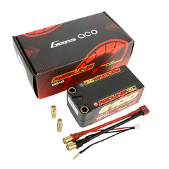 Gens Ace Redline 6100mAh 2S 7.4v Shorty Drag Race Lipo 96x46x35mm 298g 8mm