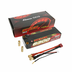 Gens Ace Redline 6300mAh 2S 7.4v Drag Race Lipo 138x46x25mm 300g 8mm Bullet