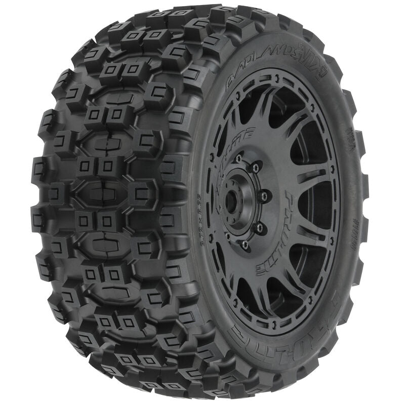 1/6 Badlands MX57 Front/Rear 5.7 Tires Mounted on Raid 8x48 Removable 24mm Hex