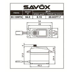 NEW BLACK Savox STD size 20kg/cm, Coreless Digital Servo, 0.15 sec, 6.0V 52.4g,