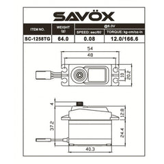 NEW BLACK Savox STD size 12kg/cm, Coreless Digital Servo, 0.08 sec, 6.0V 52.4g,