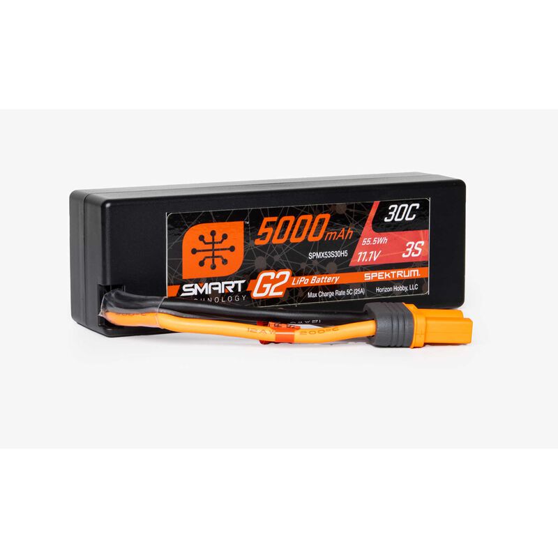 5000mAh 3S 11.1V Smart G2 LiPo 30C Hard Case; IC5 by Spektrum