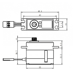 Savox HV Mini Servo 12kg, 0.055sec @7.4v 35x15x31mm 40g