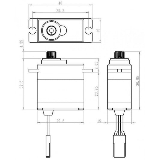 Savox Mini Waterproof Premium Digital Servo 8kg/0.10 @6.0V, 29.5x32.5x15mm, 36g