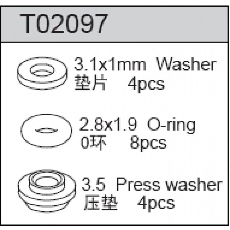 Shock Seal & Bushing Rebuild TC02, TC02C, TC02T, TC02SC, TP02C, TS2